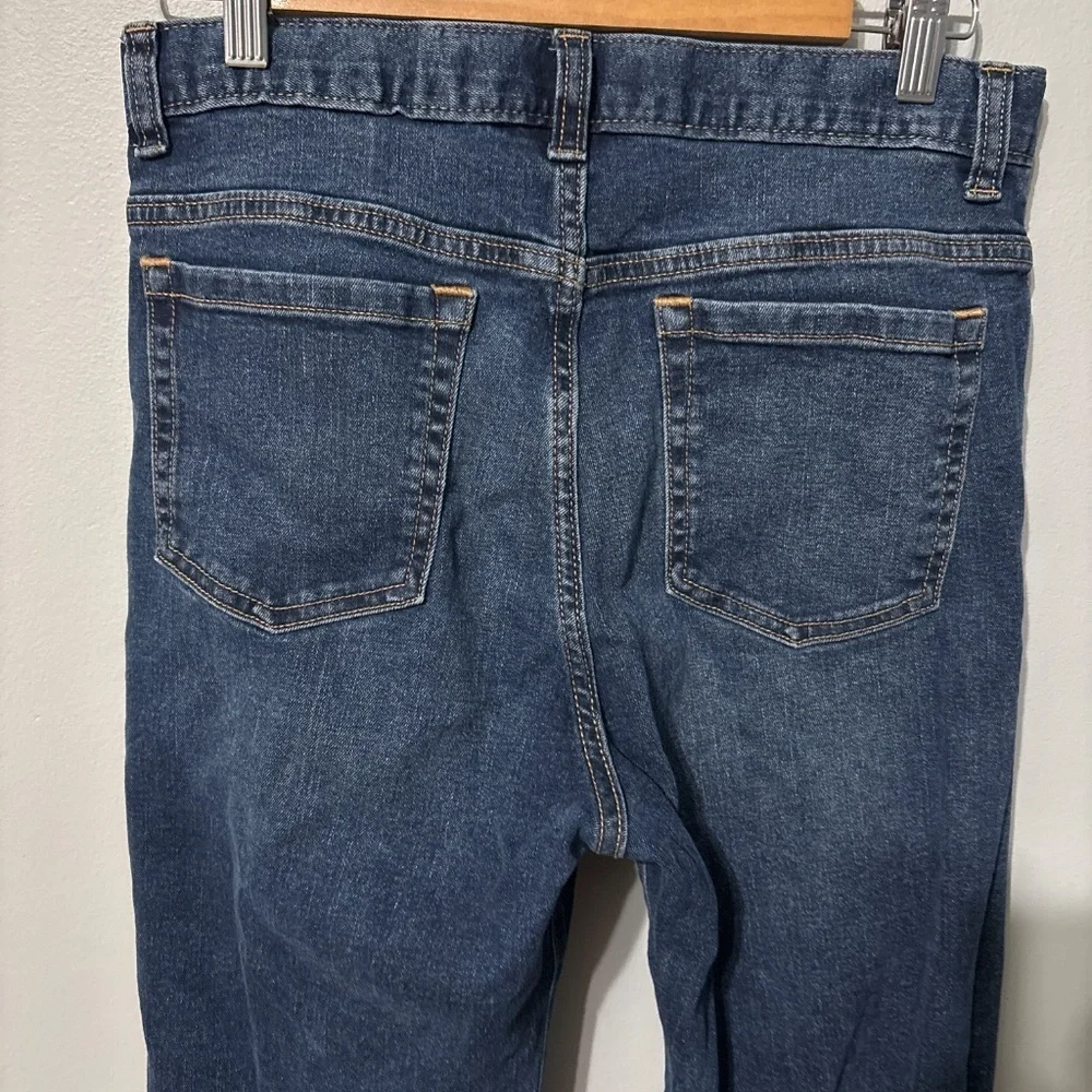 Old Navy Straight Jeans Built-in Flex boys size 18 11 Inch Rise Dark Wash Blue